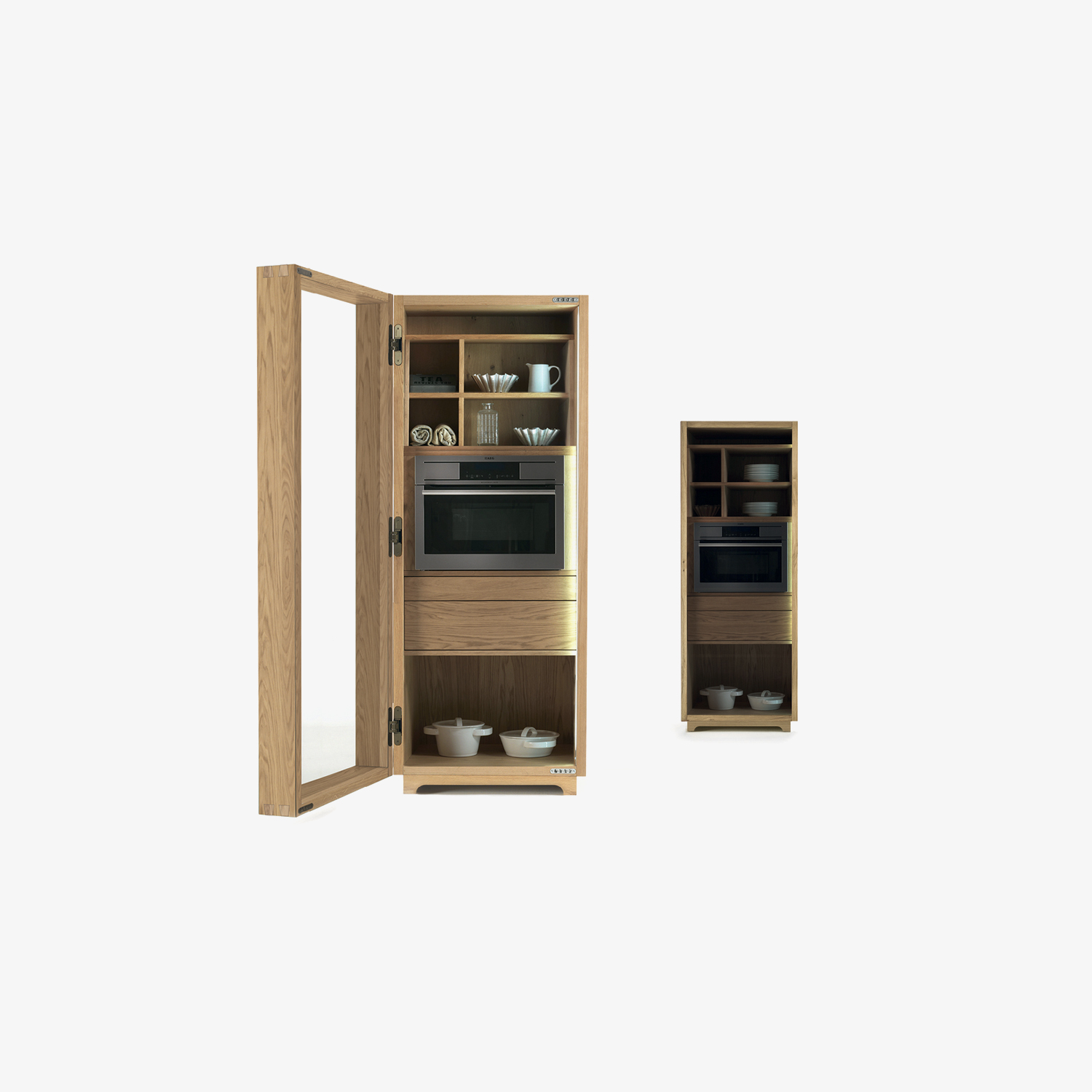 Wood glass storage unit CAMBUSA COOK GLASS SMALL | Storage unit