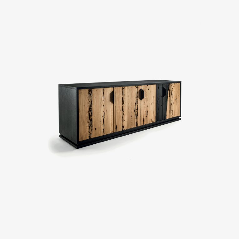 Low wooden sideboard FIRE LOW | Storage furniture