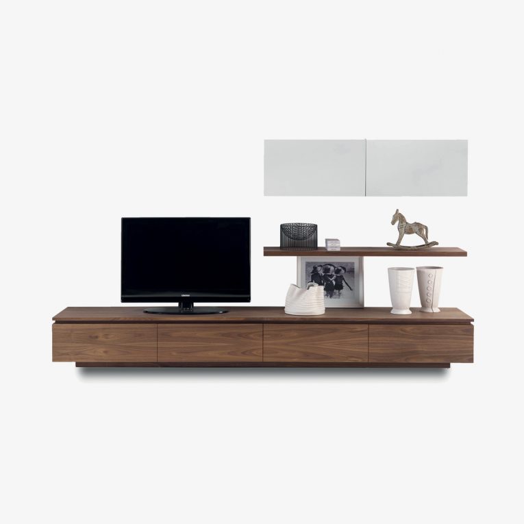 Mit Holz-TV ausgestattete Wand SIPARIO 11 | Aufbewahrungsschrank | Modern ausgestattete Wand