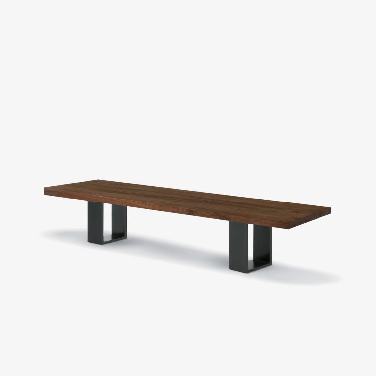 Newton bench in solid wood and iron